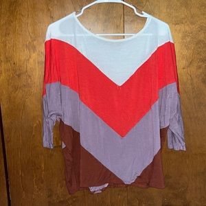 a.gain - chevron off-the shoulder blouse